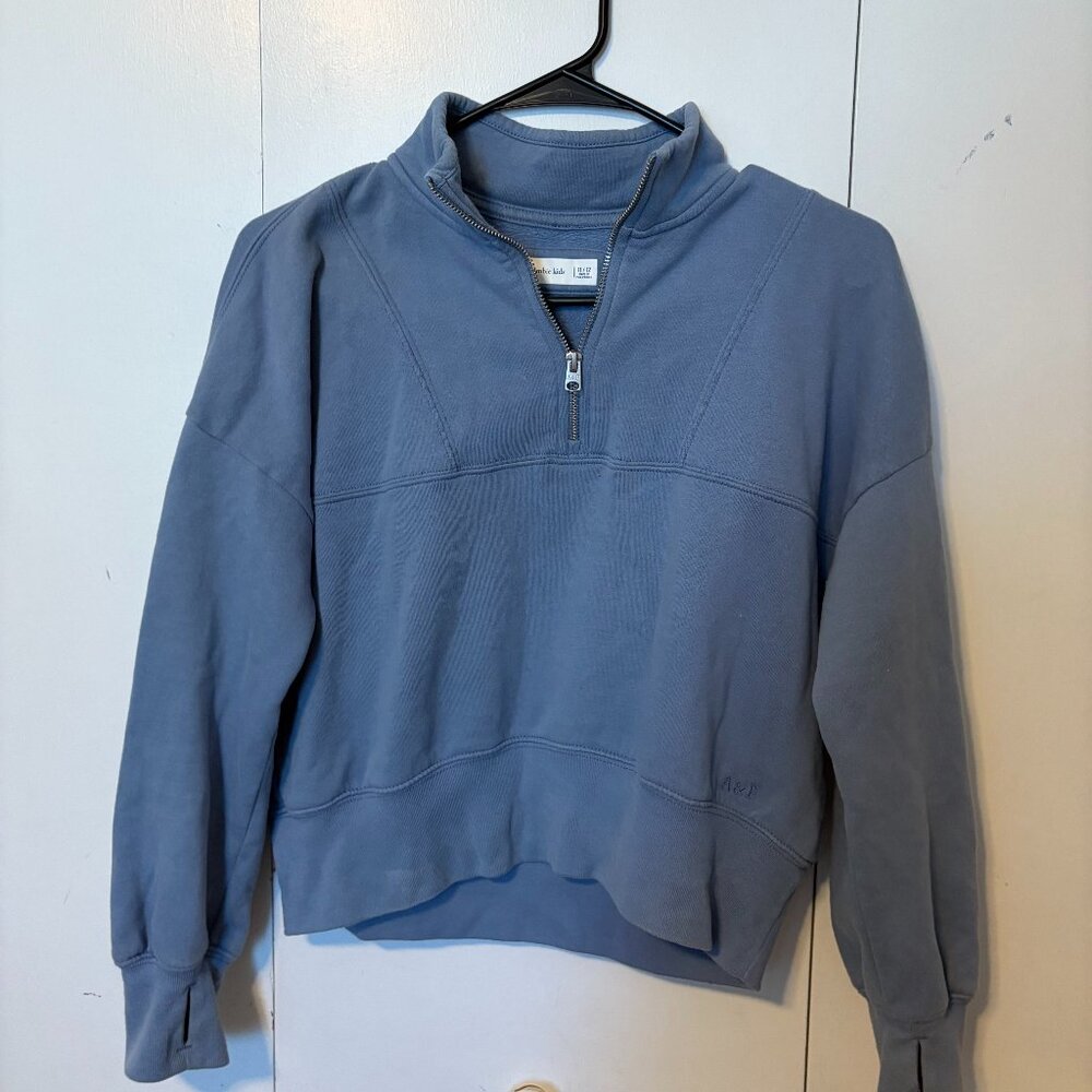 Abercrombie Kids Blue Quarter Zip Pullover – Cozy & Classic